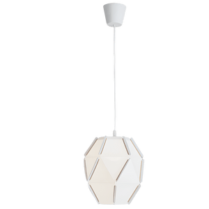 Geometric pendant light on a gray background