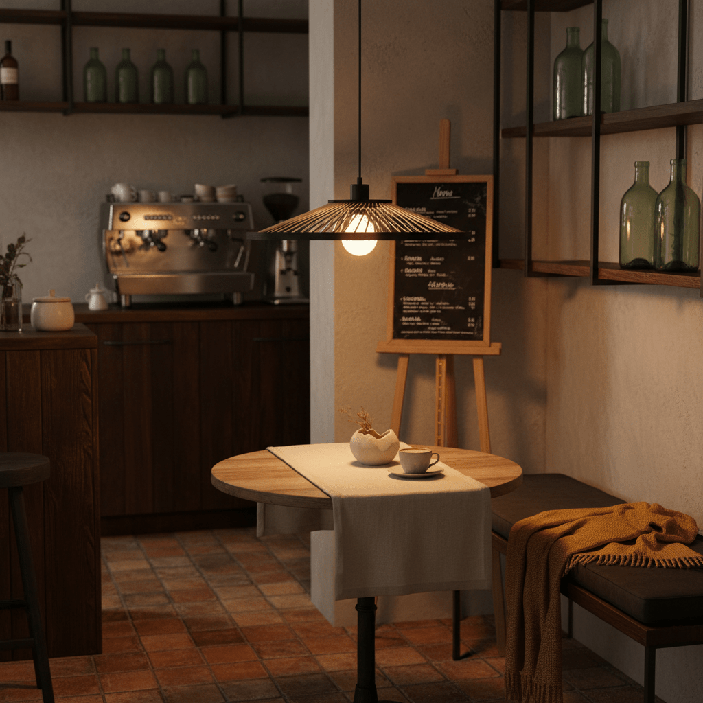 Hara Bamboo & Metal Pendant Light