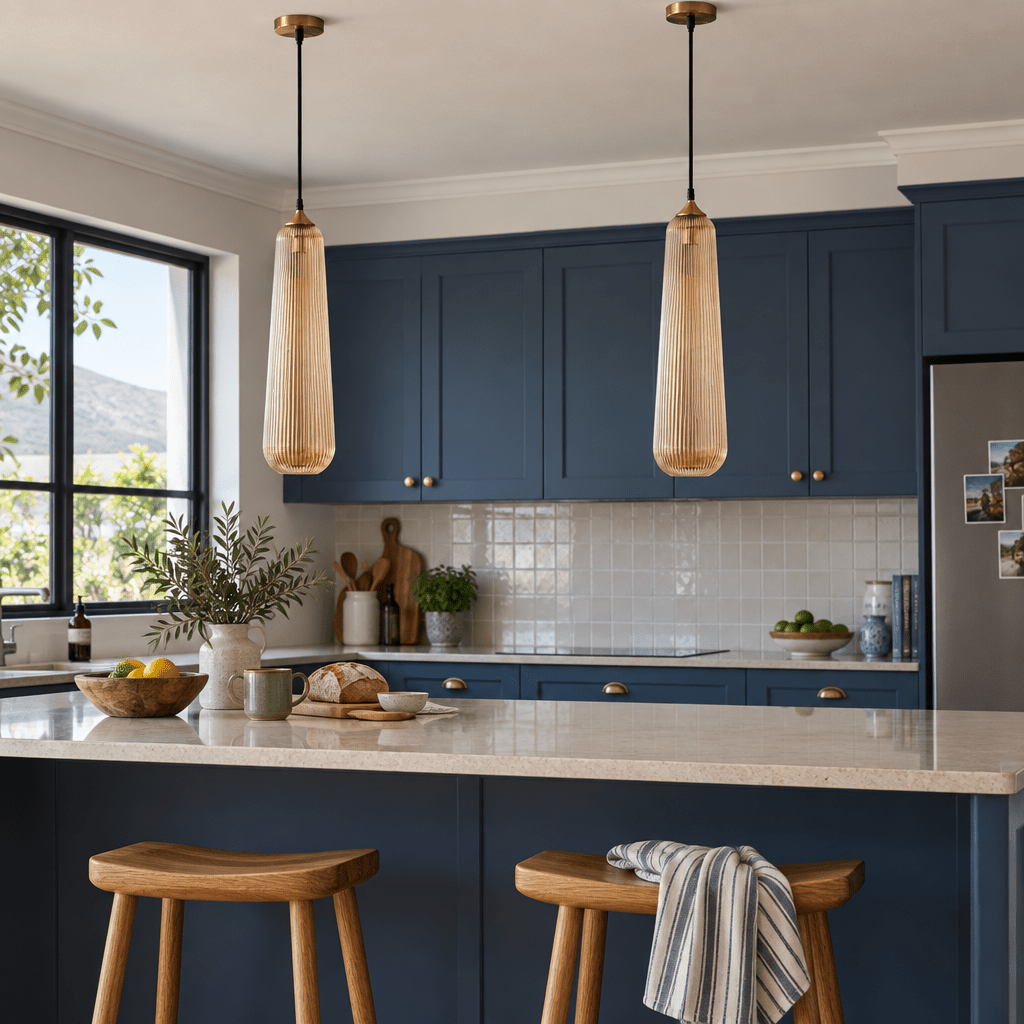 Loma Fluted Amber Pendant Light