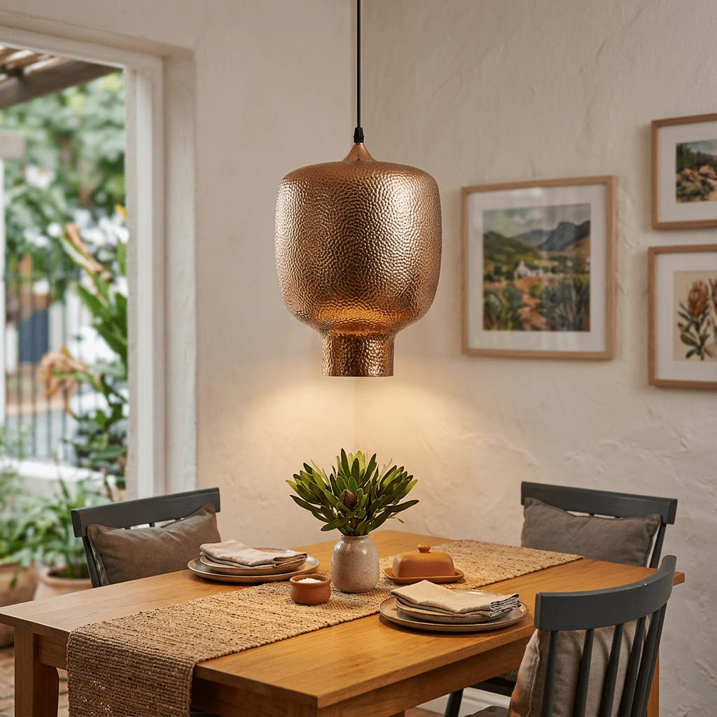 Potto Textured Copper Pendant Light