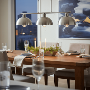 Nyala 3 Light Satin Chrome Pendant Light