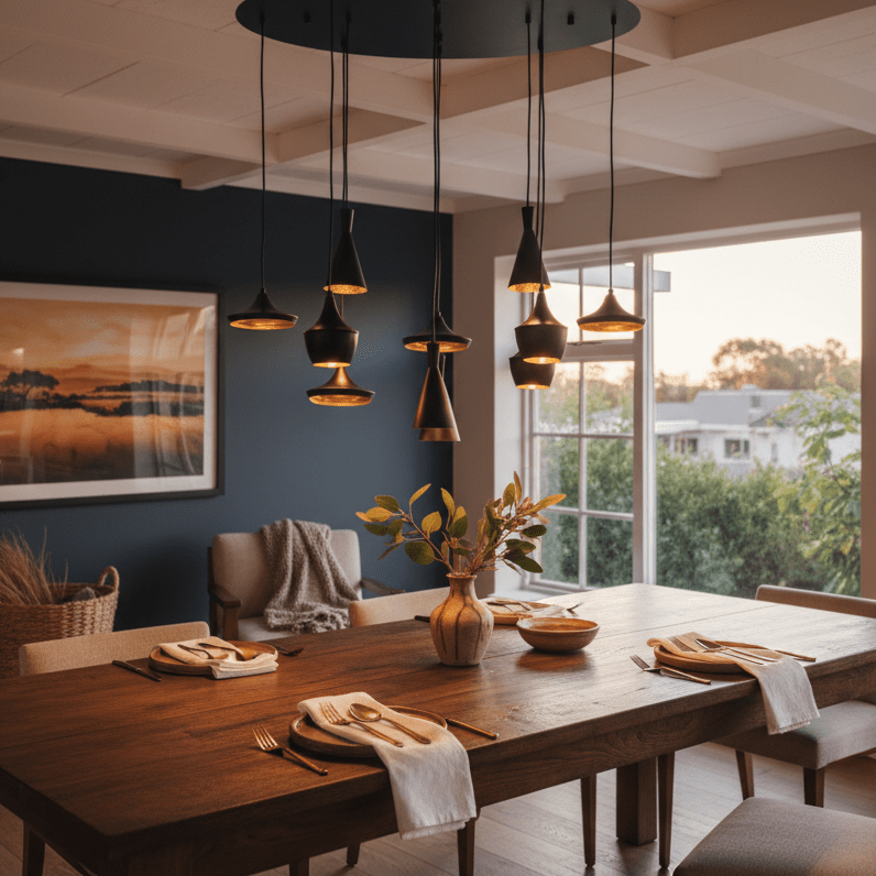 Skyfall 11 Light Black & Gold LED Pendant