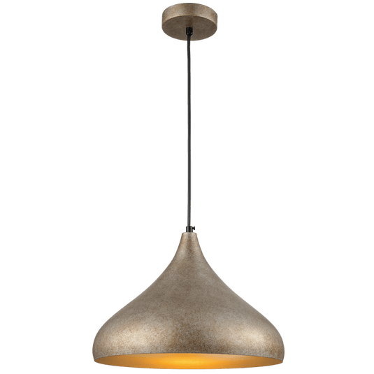 Champagne Ruf Metal Pendant Light with Gold Inner