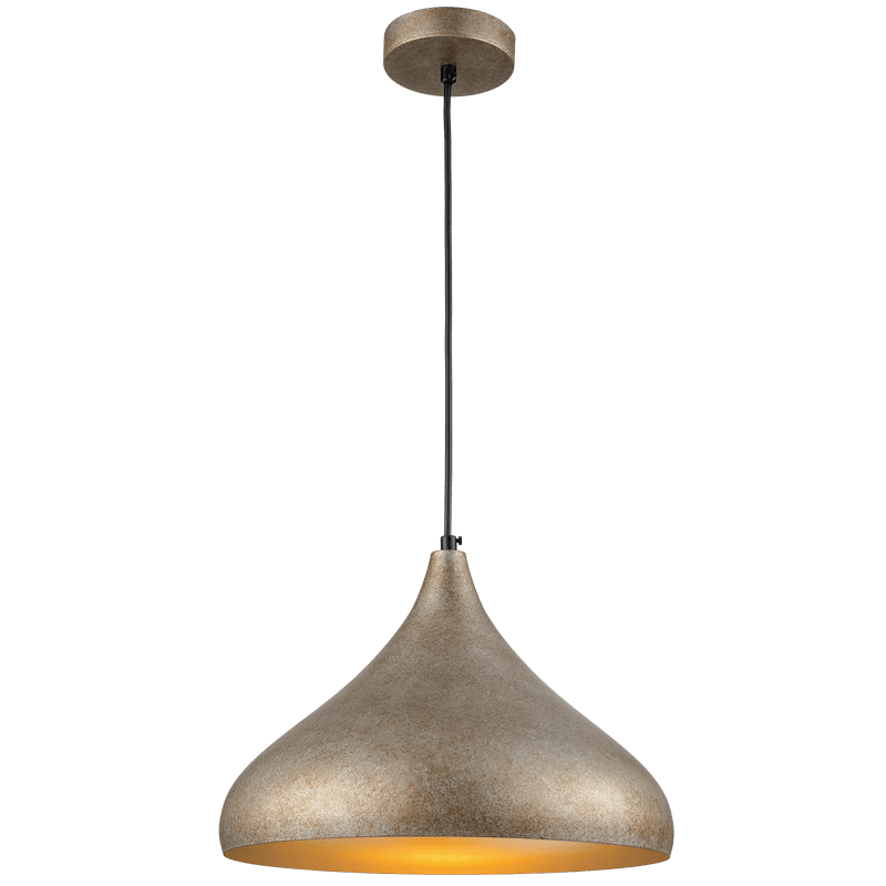 Champagne Ruf Metal Pendant Light with Gold Inner