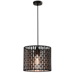 Black and gold pendant light with cage design