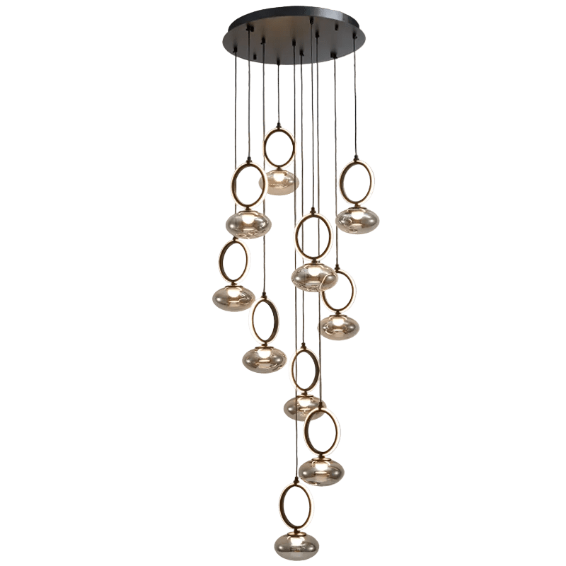 Bayor Black & Smoke Cluster Pendant 10 Light