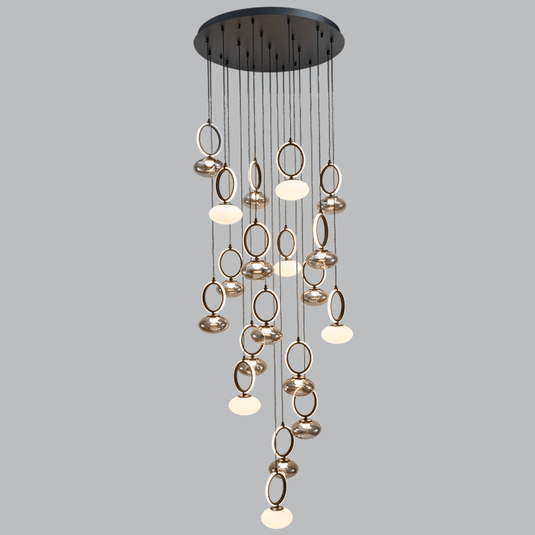 Bayor Black, Opal and Smoke Cluster Pendant Light