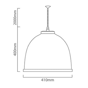 Detail view of a High Bay Industrial Pendant Light showcasing its clear polycarbonate diffuser and steel body.