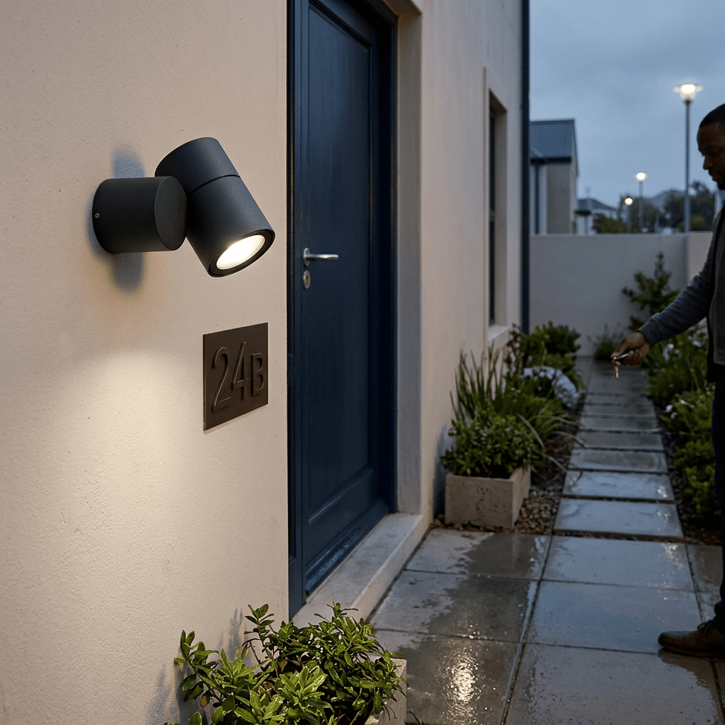 Matt Black Outdoor Wall Light Adjustable IP54