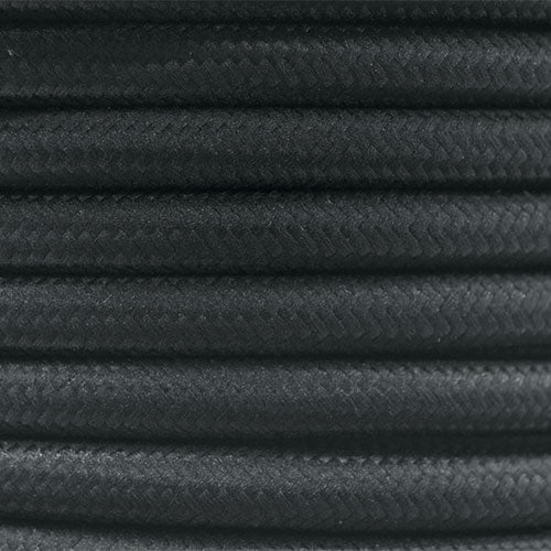 Black Canvas Cable 3 Core PVC Insulated - 20m