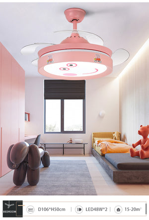 Peppa Pig Pink Retractable LED Ceiling Fan - Future Light - LED Lights South Africa