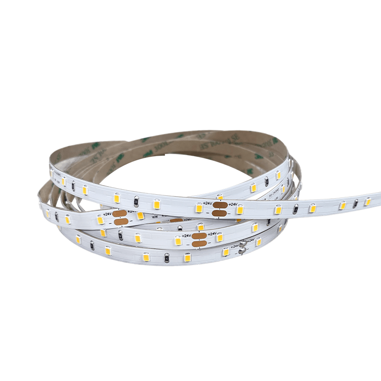Roll of LED strip light on a white background