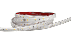 Roll of LED strip light on a white background