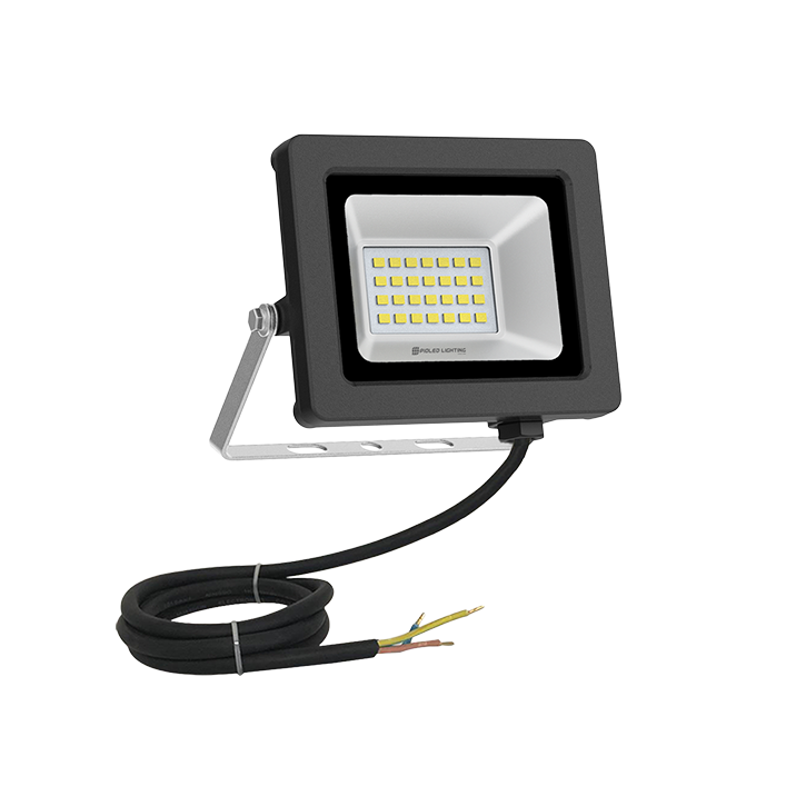 LED 12vdc flood light with cable on a white background