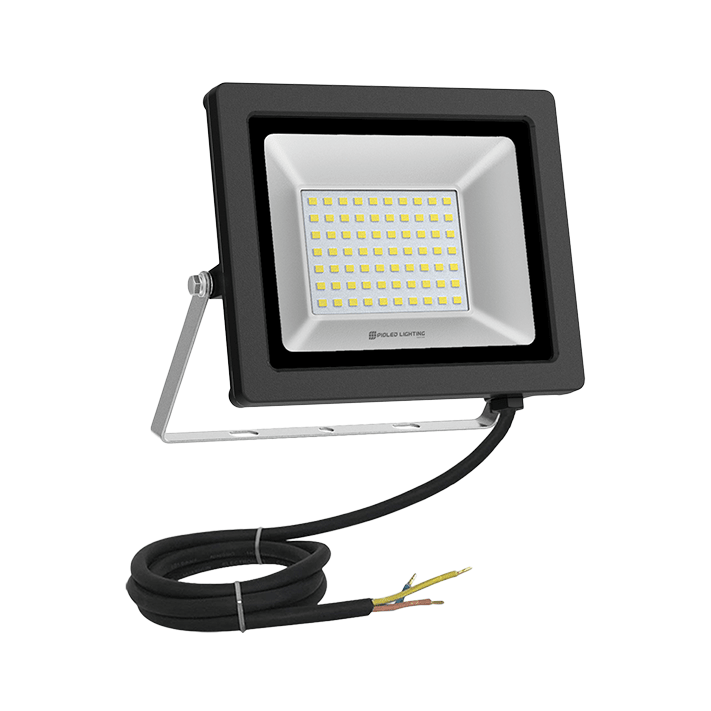 50W Nano Evo Floodlight in blue with die-cast aluminum housing and adjustable bracket.