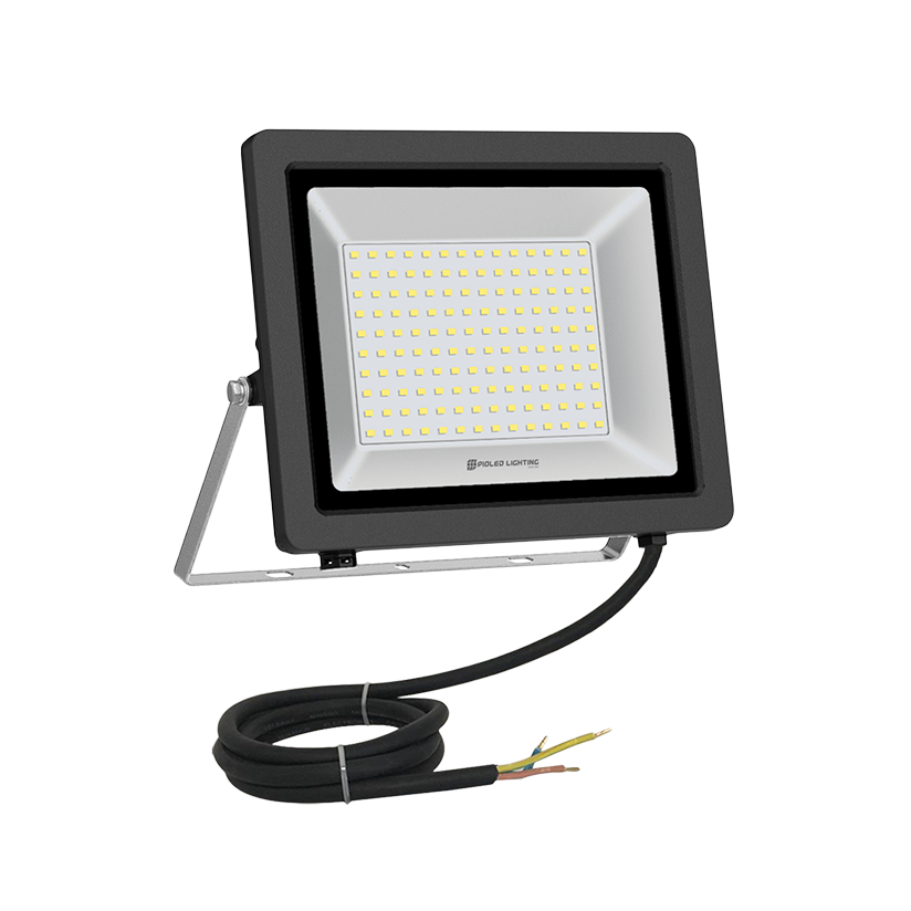 LED flood light with cable on a white background