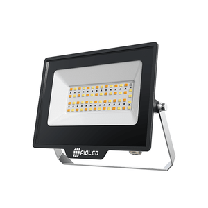 LED flood light with black casing on a white background