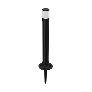 8W Lumos IP65 LED Bollard Light with a sleek black design and clear top for outdoor illumination.
