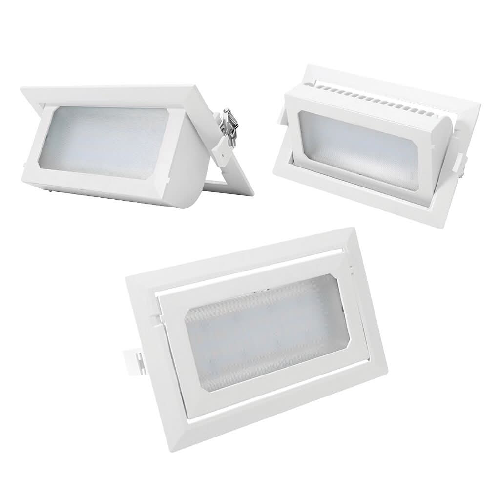 Luigi Rectangle Tilt Downlighter 30/35/40/50W, 3CCT