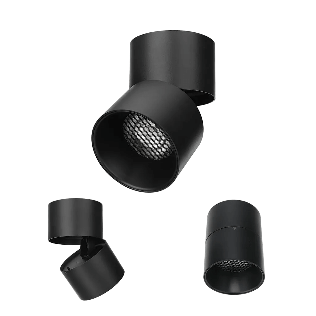Pakman 25W Tiltable Surface-Mount Downlight - Black (3CCT Adjustable)
