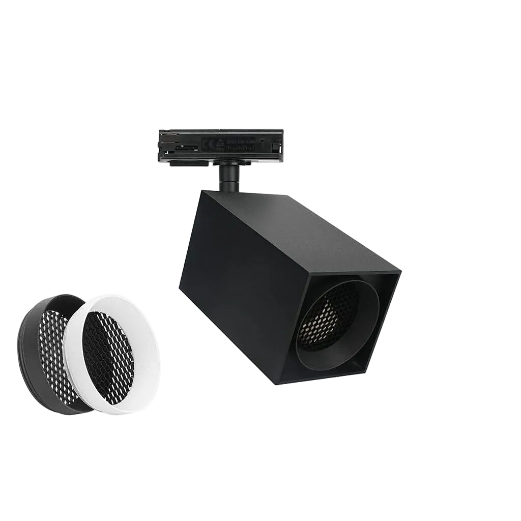 Snypa GU10 3-Wire Track Fitting - Square, Matt Black