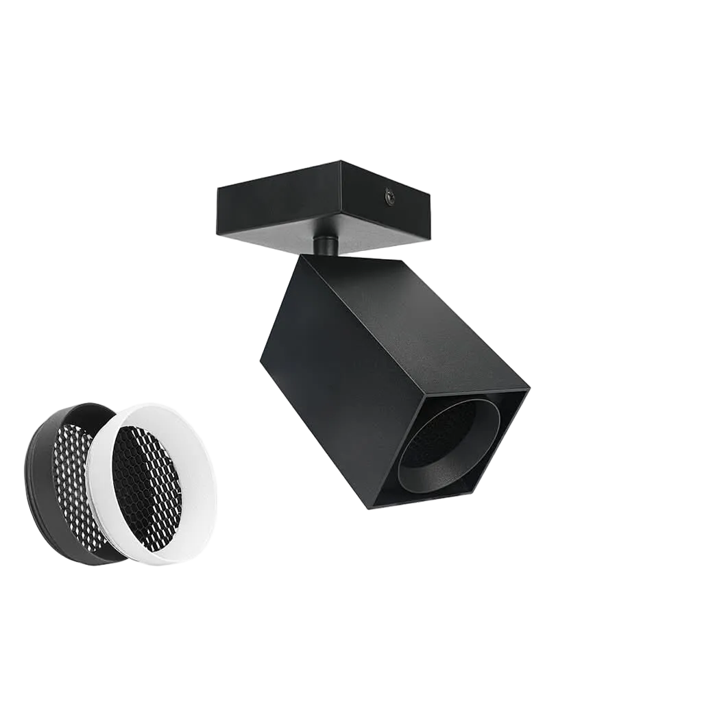 Snypa GU10 Surface Mount Fitting - Square, Matt Black