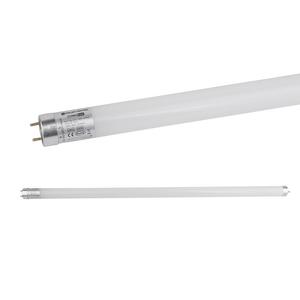 24W 5ft T8 Combat LED Glass Tube with silver end caps, showcasing a sleek design.