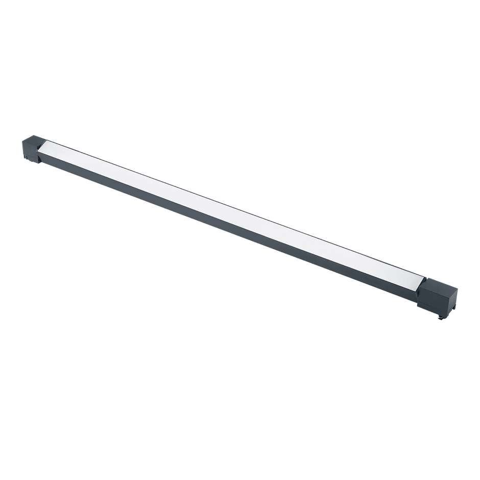 Track lighting colour temperature guide, black LED track spot showing Cool White 4000K task lighting for retail and gallery spaces, realistic beam pattern and clean product detail, 800x800 composition