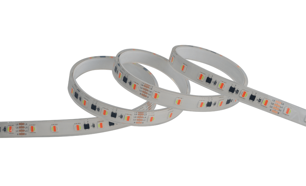 LED strip light on a white background