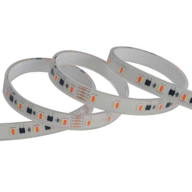 LED strip light on a white background