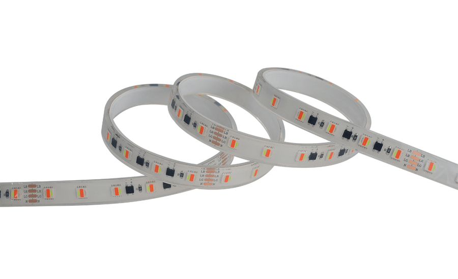 LED strip light on a white background
