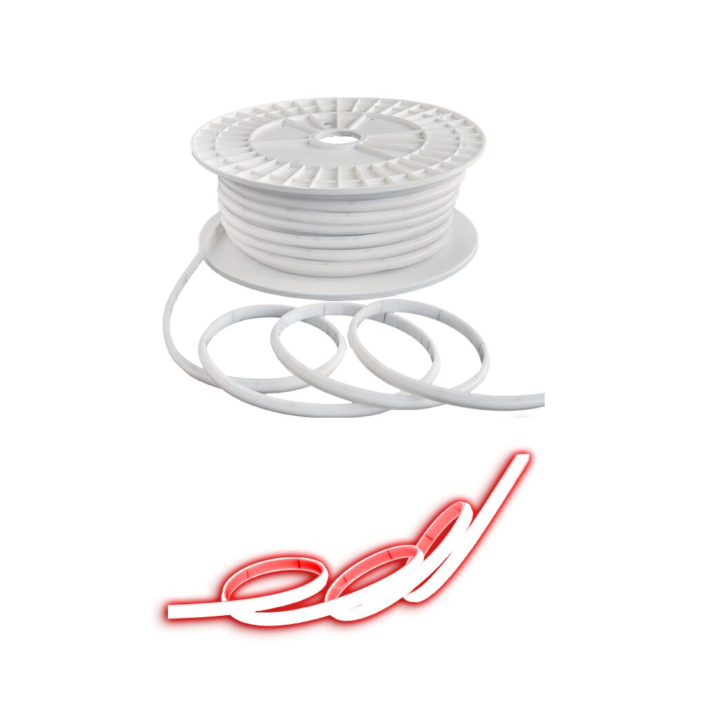 Dyce COB Dotless Strip Light 10W/m – Red (230V, IP65, 50m Roll)