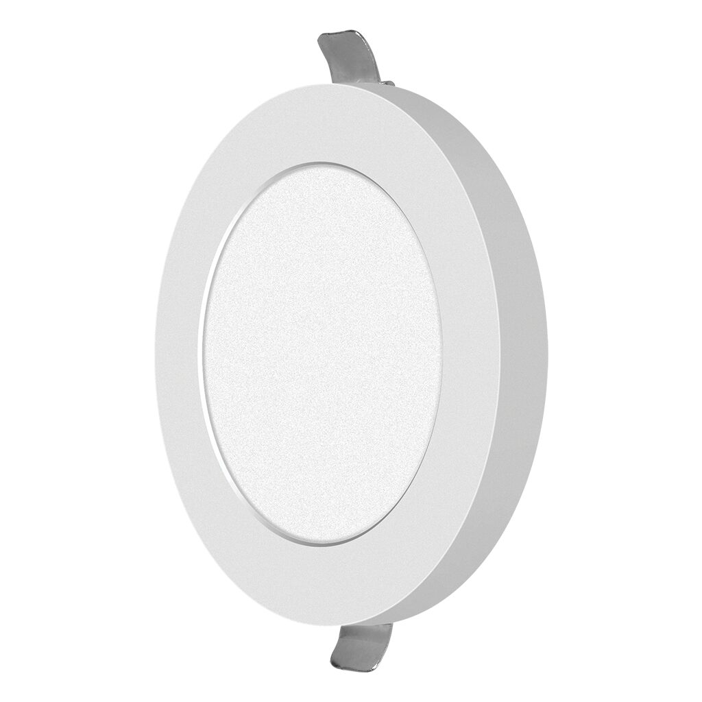 Round recessed ceiling light on a white background