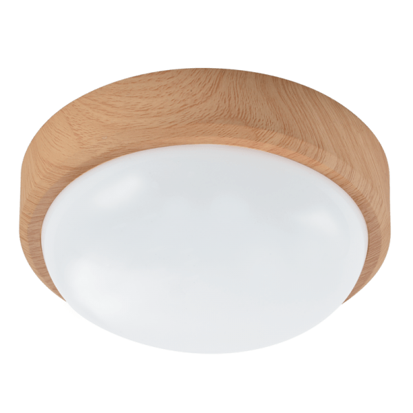 Bathroom LED Ceiling Light - Light / Dark Wood (IP54) - Dark Wood / 15 Watt
