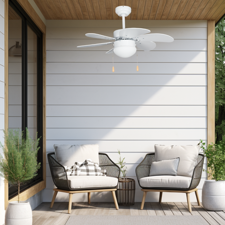 6 Blade White Ceiling Fan - Future Light - LED Lights South Africa