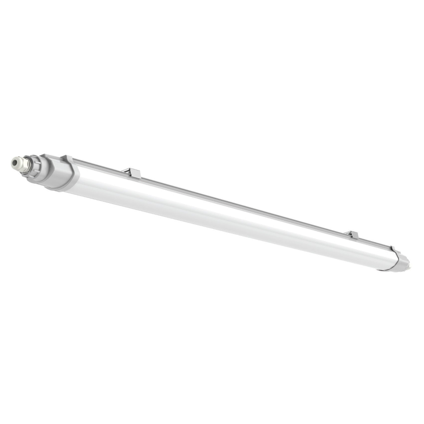 Fluorescent light tube on a white background