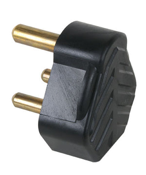 16A Black Rubber Standard Plug Top