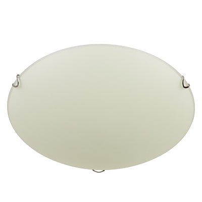 Large Chrome Ceiling Light - Alabaster Glass