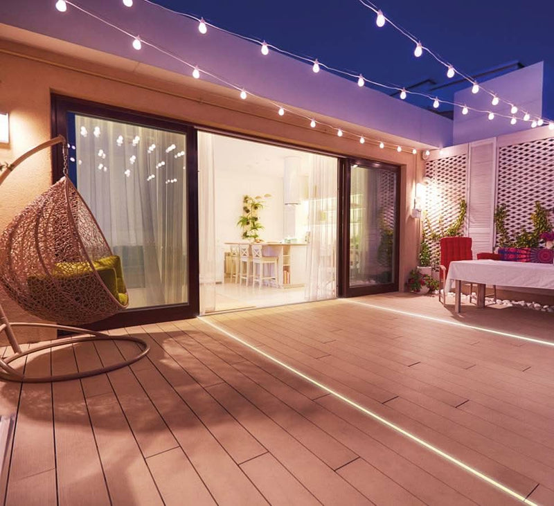 Sunset deck with ambient solar lighting