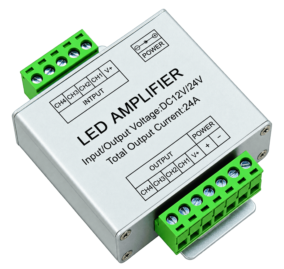 Transparent cutout of the RGBW LED strip repeater-amplifier