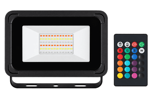 Transparent cutout of the 100W RGBW LED floodlight with remote