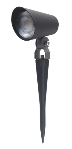 7W black aluminium LED garden spike light with selectable 3CCT and IP65 outdoor protection