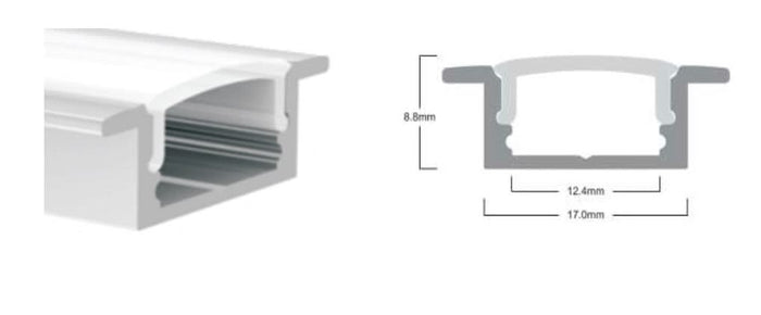 LED Extrusion with Frosted Cover - A4 Profile (3m Complete) - Future Light - LED Lights South Africa