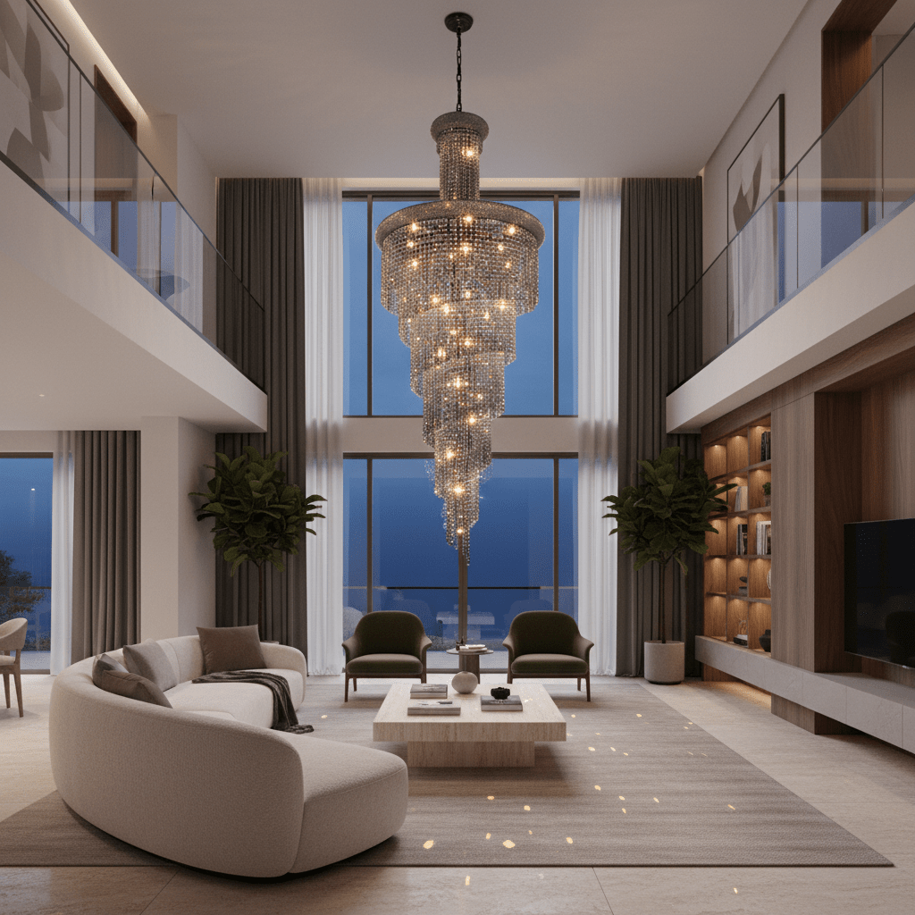 Spiral Crystal Chandelier
