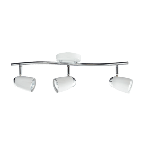 White & Chrome 3 LED Spotlight