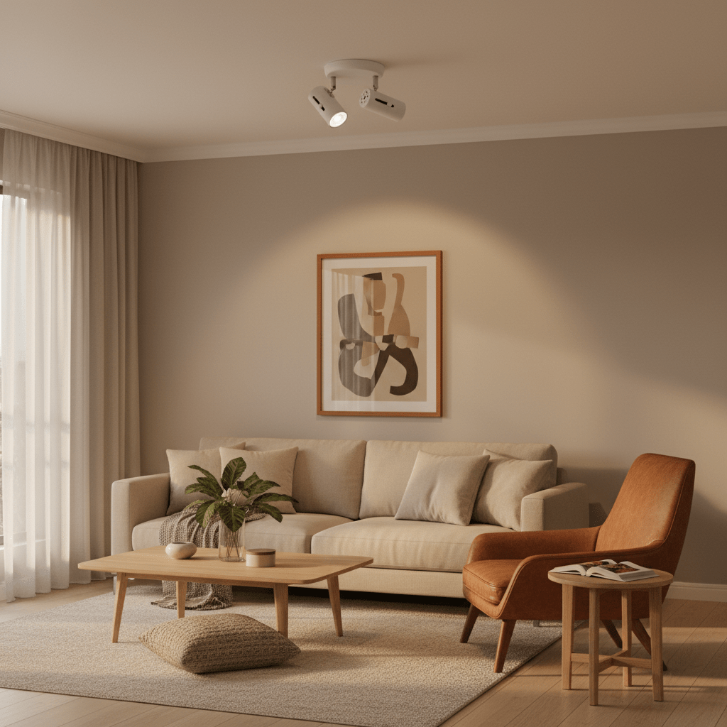 2 Light Matt White Ceiling Spotlight