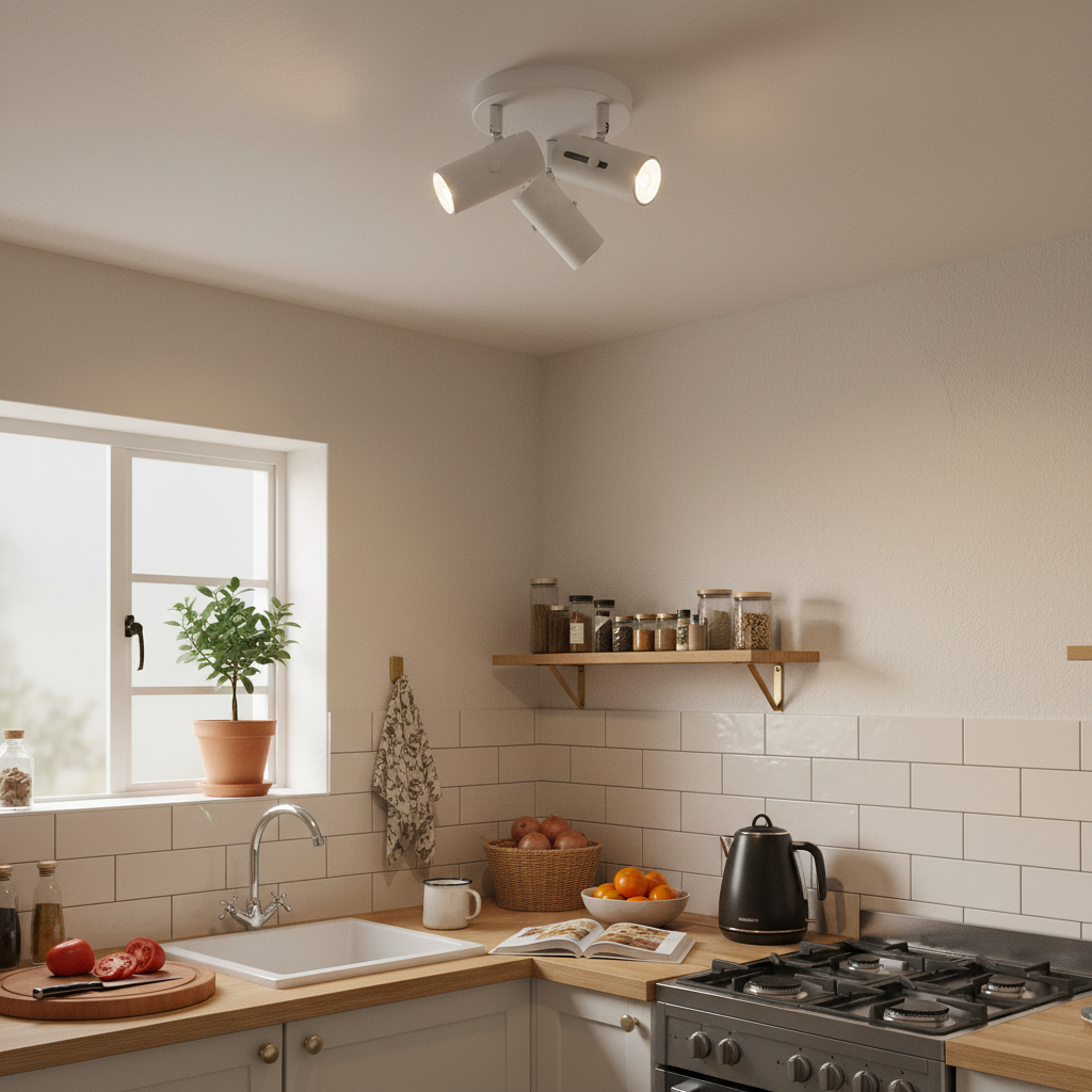 3 Light Matt White Ceiling Spotlight