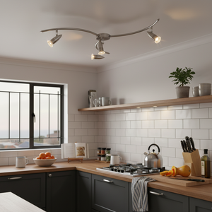 Modern kitchen with a 4 light ceiling spotlight