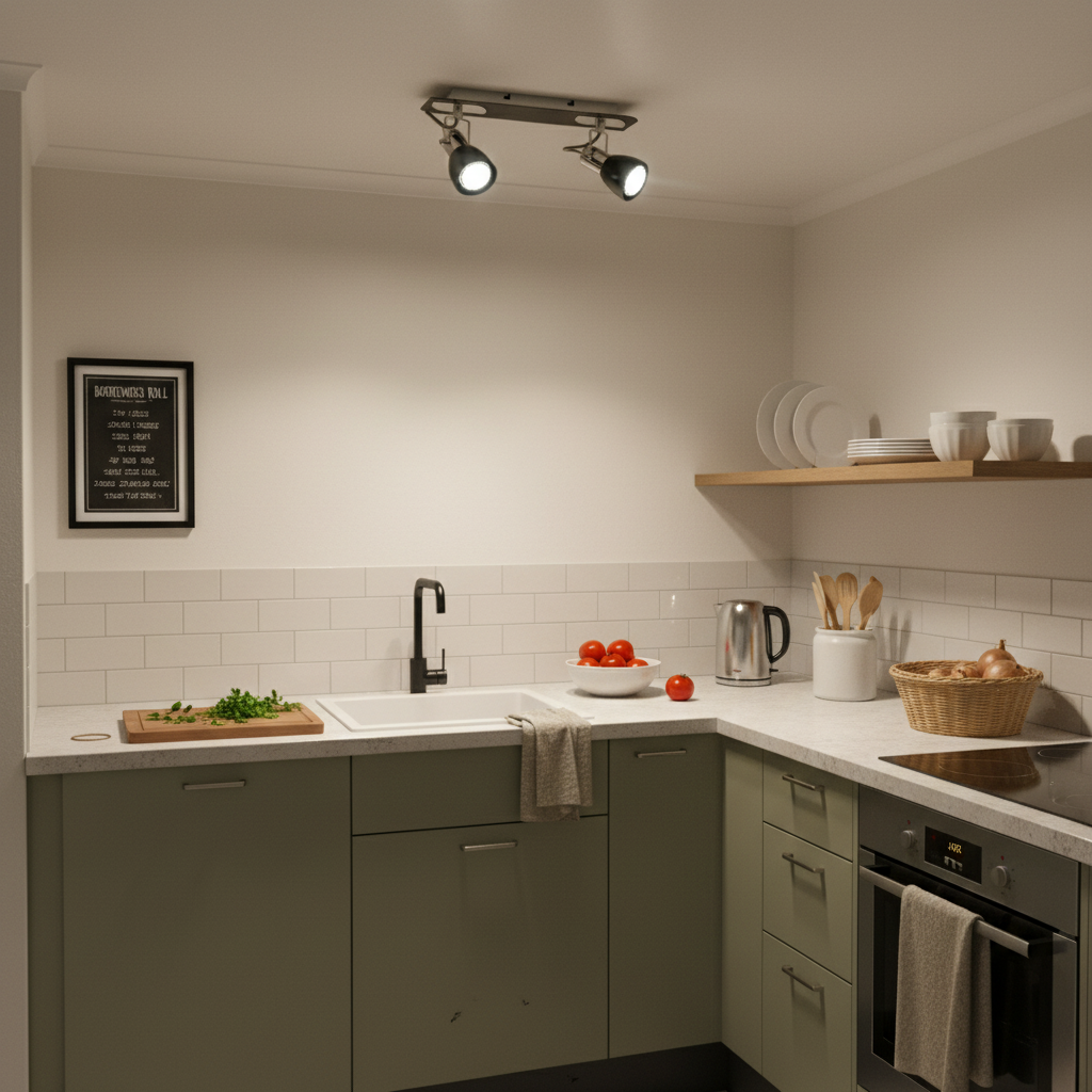2 Light Polished Chrome and Black Spotlight