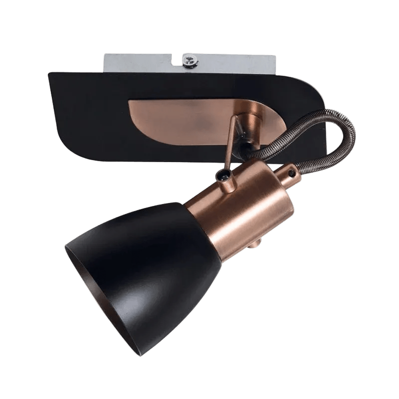 Black & Copper 1 Light Spotlight
